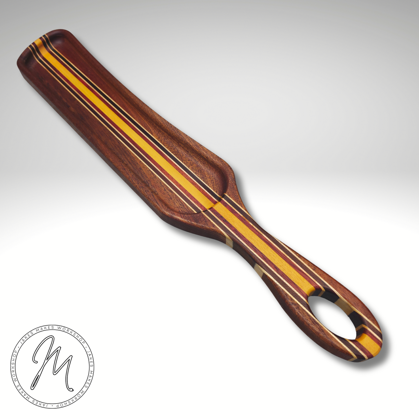 Handcrafted Striped Wooden Cheese Board