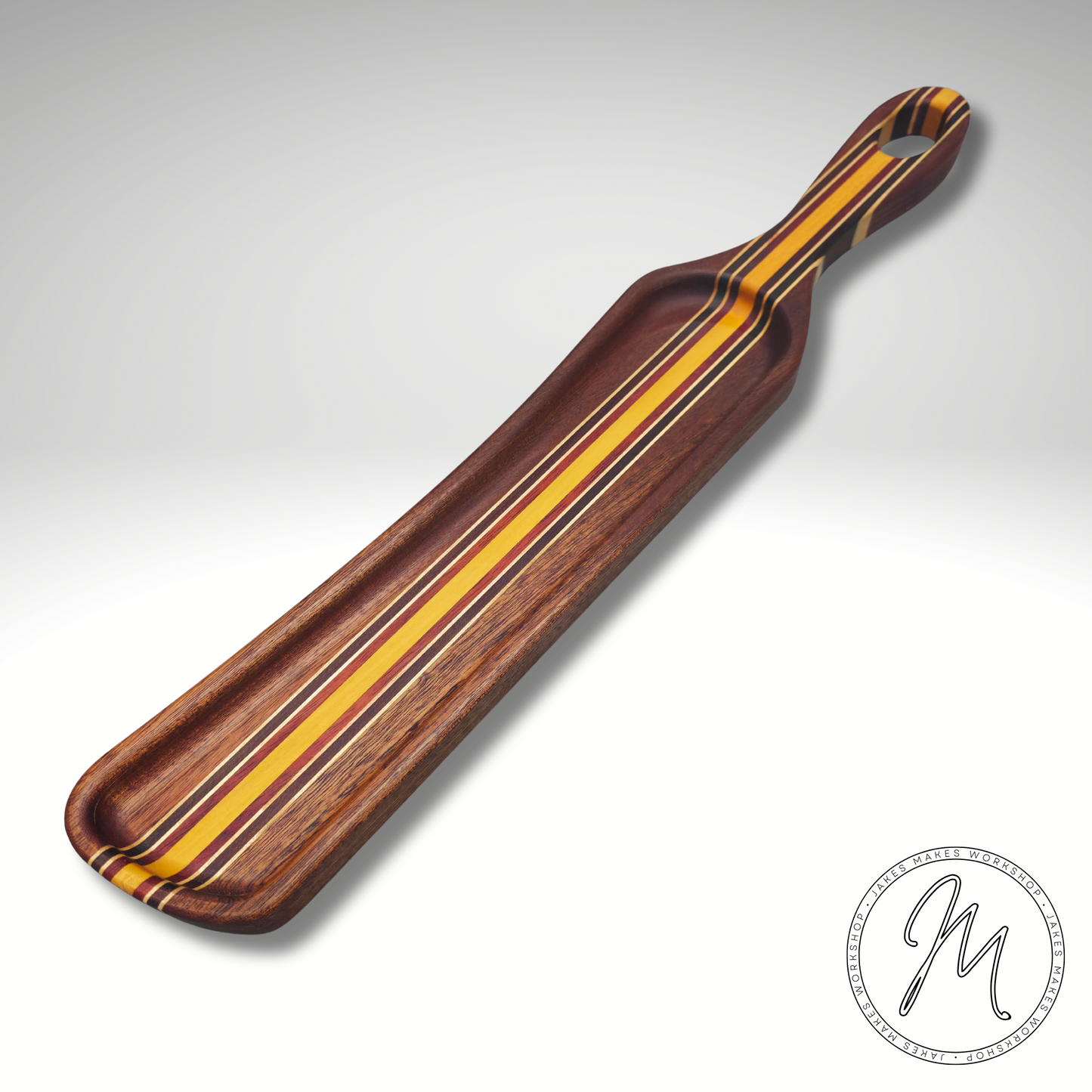 Handcrafted Striped Wooden Cheese Board