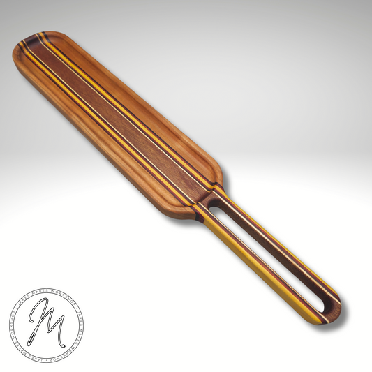 Handcrafted Striped Wooden Spatula-Style Cheese Board