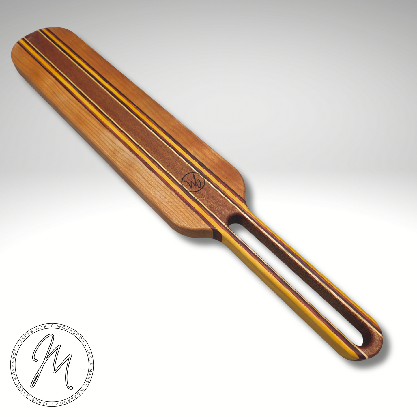 Handcrafted Striped Wooden Spatula-Style Cheese Board